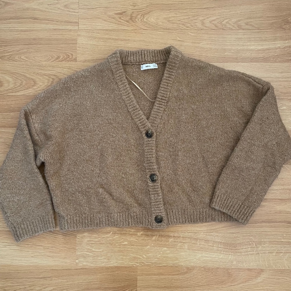 Mango Knit Cropped Cardigan